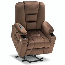 MCombo Power Lift Recliner Chair Sofa with Massage and Heat, Fabric 7529