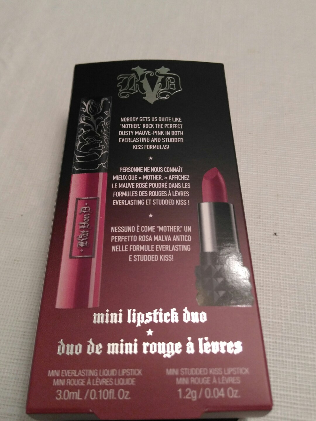 Kat Von D Mother Of All Mini Lipstick Duo Studded Kiss Everlasting Liquid