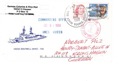 Schiffspost Stempel USS John Young DD979 Kommandantenstempel HMCS Huron 1999