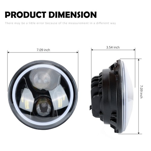 For Jeep Wrangler JK TJ LJ Halo RGB 7INCH LED Headlight DRL Combo Light 2PCS 7'' - Foto 5 di 12