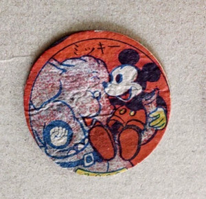 Vintage Disney MICKEY MOUSE w/ Elephant  MENKO CARD JAPAN Showa era