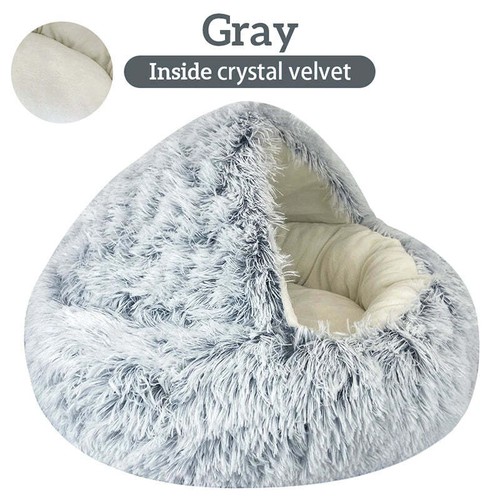 DECASSA Pet Bed Plush Nest Semi-Closed Mattress For Cats Small Dogs - Picture 21 of 28
