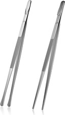 2 Pcs 12-Inch Kitchen Tweezers for Cooking, Stainless Steel Chef Cooking Tongs M