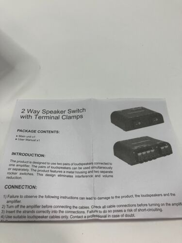 Caja selectora de conmutador de altavoces de 2 canales ADWITS con abrazaderas de terminal (a173) - Imagen 4 de 12