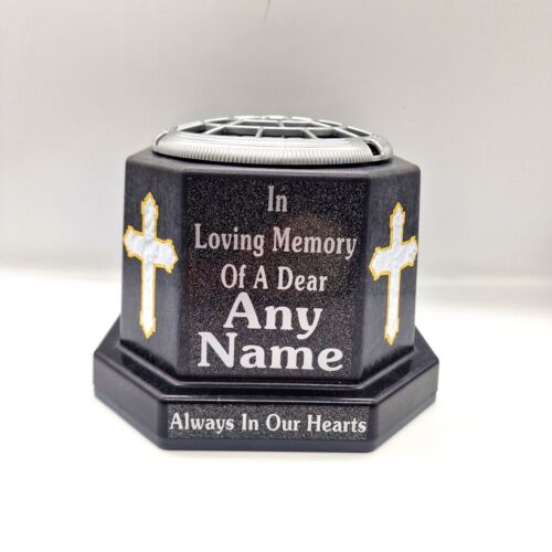 Graveside Flower Vase Pot, Personalised Memorial Gift Weighted Base Black - Picture 18 of 30