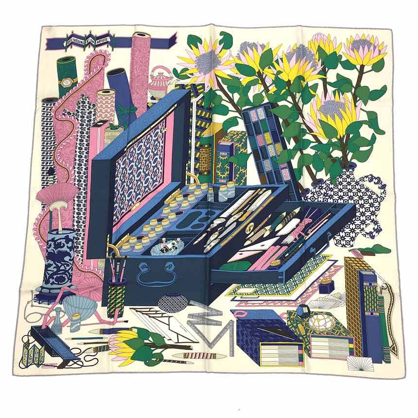 Hermes Carre90 Scarf Les Tresors D'Un Artiste An Artist'S