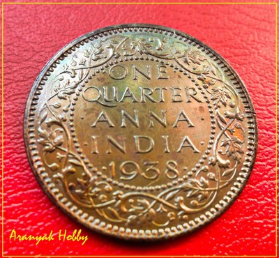 1940 C British India 1//4 Quarter Anna George VI Coin BU UNC