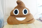 Pile of Poo Emoji Throw Pillow - Poop Face Stuffed Plush Toy - Smiley Plushie
