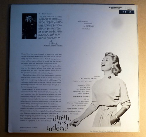 2 x Dinah Shore 12" vinyl records lot Capitol Reissues Yes Indeed! Previn Plays - Picture 11 of 16