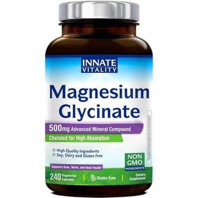 Magnesiumglycinat 500mg Nahrungsergänzungsmittel 70mg Elementar Magnesium Kapseln