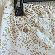 White Gold Snake Print Shorts M Express Cotto...