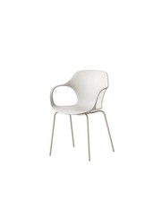 Connubia Ops Chair With Arms Set Of 2 Matt Optic White Metal Legs