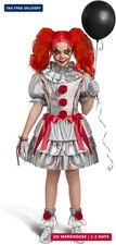 Spooktacular Creations Girls Clown Costume, Evil Clown Dress, Halloween Scary Je