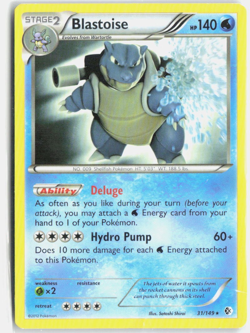 Blastoise 31/149 Holo Rare Boundaries Crossed Pokemon Lightly Played
