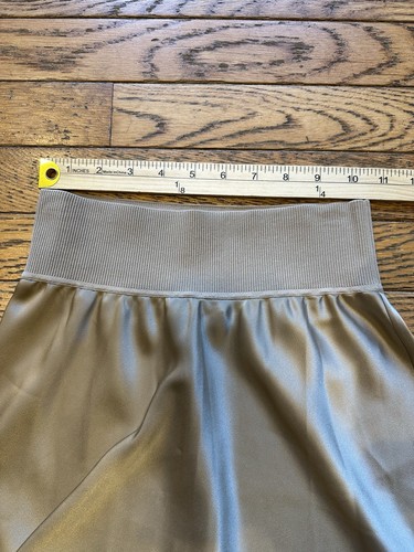 Theory Satin Set - Cowl Neck Sleeveless Top (Medium) + Skirt (P) in Warm Stone - Picture 18 of 18