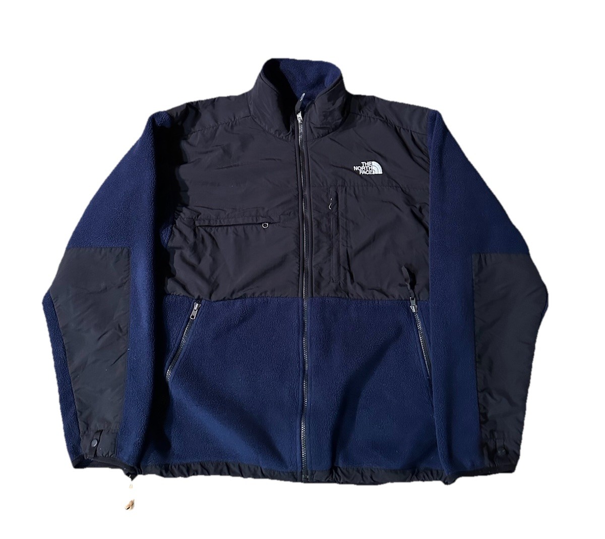 Vintage The North Face Denali Jacket Polartec Fleece Blue Black Full Zip Mens XL
