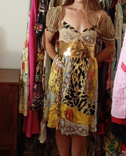 Vintage Dolce & Gabbana embellished bra sequin chain print runway dress