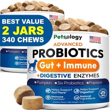  2 Pack Probiotics for Dogs - 340 Dog Probiotics Chews - Digestive Enzymes  Pr
