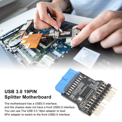 USB 3.0 19pin Adapter To Dual 9 Pin Adapter 480Mbps Female Header HUB Adapter - Afbeelding 6 van 8