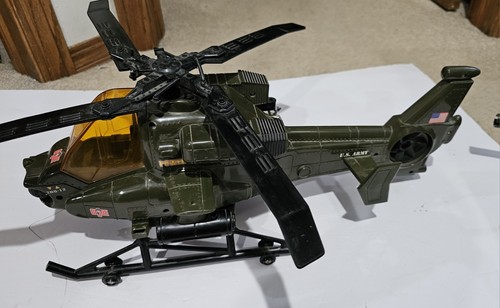 Grande elicottero vintage GI Joe con chiave lame girevoli luci suono testato funziona - Foto 2 di 4