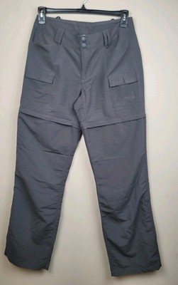 The Northface Convertible Cargo Zip Off Pants Shorts Gray Outdoor Hiking 10 Long