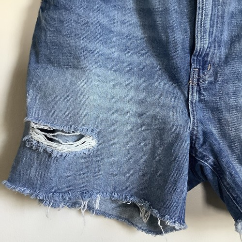 Old Navy Womens High Rise Slouchy Jean Shorts Blue Size 16 Distressed Ripped - Picture 4 of 13