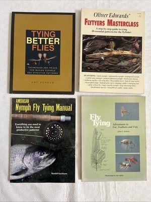 Lot Of 4 Fly Tying Books, Tying Better Flies, Flytyers Masterclass, Manual