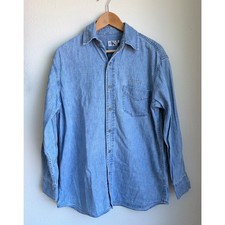 CALVIN KLEIN JEANS Vintage 90s Light Wash Denim Button Down Shirt Mens Small