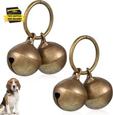 4 Pcs Dog Collar Bells, Bells for Cat Collars, Pet Training Bell, Copper Bell, L