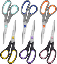 Scissors for Office School Supplies, 8" Scissors All Purpose Bulk Set of 6-P...