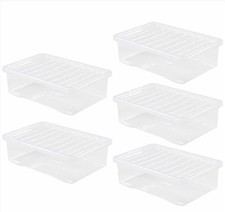 Image of Wham 32L Crystal Storage Box with Lid 6 Pack