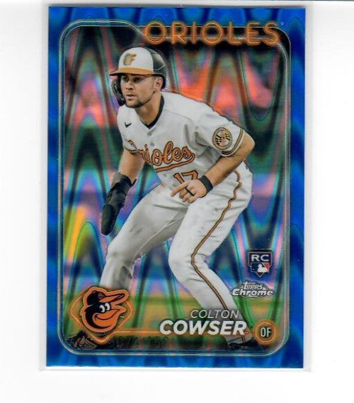 COLTON COWSER - 2024 Topps Chrome Blue Raywave Refractor RC #278 Orioles /150
