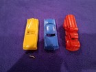 Vintage  Lot Of 3 1950's 2  Hard Plastic Cars With Metal Wheels And 1 Firetruck — photo 1