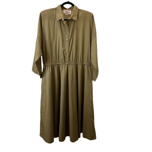 Vintage The American Shirt Dress Womens Size 17/18 Tan Secretary Made in USA