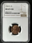 1944-S 1C RD Lincoln Wheat One Cent  NGC MS67+RD  6806172-011