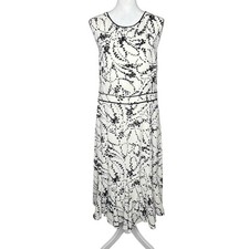 Talbots Floral Rosebuds Flounce Dress 14 Coquette Feminine Party Fairycore