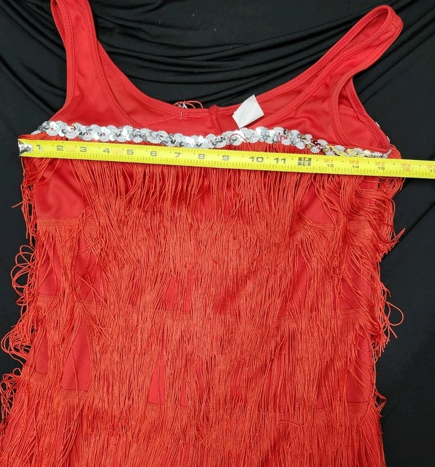 Spirit Halloween Red Flapper Fringe Dress Adult Small 1920s Inspired Gatsby - Image 4 of 4