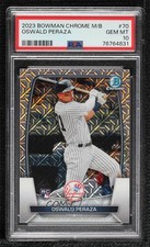 2023 Bowman Mega Box Chrome Mojo Refractor Oswald Peraza #70 PSA 10 GEM MT 0i76