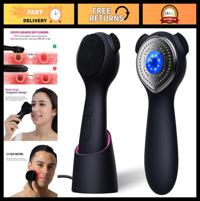 Rechargeable Silicone Face Scrubber Exfoliator Brush, Waterproof Sonic Cleansing