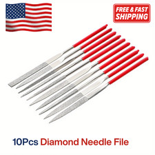 10pc Diamond Needle File Set Titanium Plated Jewelry Glass Stone Metal Tool 140m