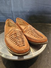 Vtg Cole Haan Woven Leather Loafers Men  s Size US - 8.5 Made In Italy