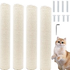 4 PCS M8 Cat Scratching Post ,15.7Inch Sisal Pole Cat Tree Post with Screws,D...