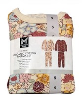 Member's Mark Boys Organic Cotton 4-Piece Pajama Set Size 5 Floral Long Sleeve