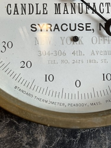 Vintage Standard Thermometer The Will & Baumer Co Candle Manufacturers Syracuse - Picture 4 of 19