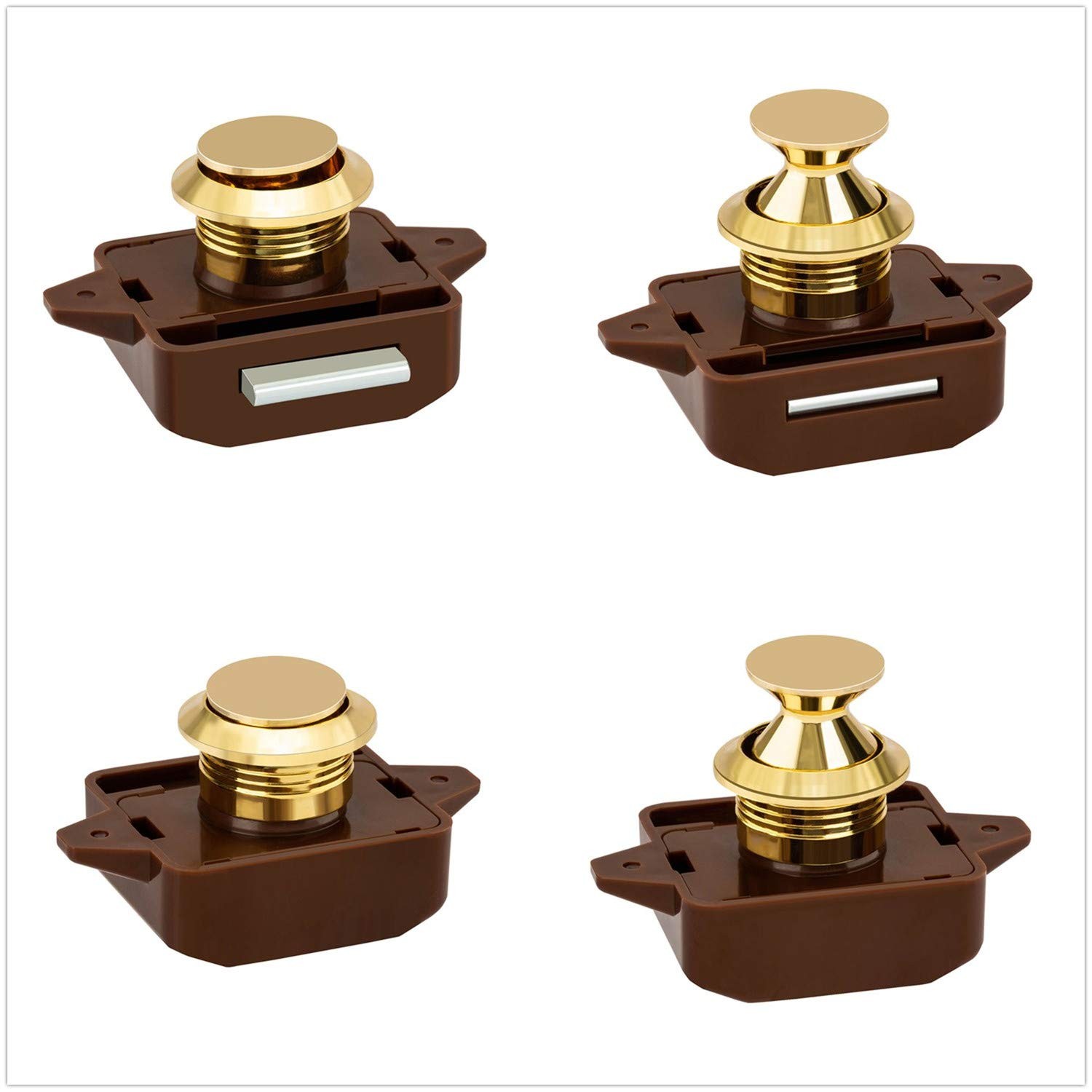 5 Pcs Push Button Latch Cabinet Door Catch Keyless Cupboard Locks for RV Camper