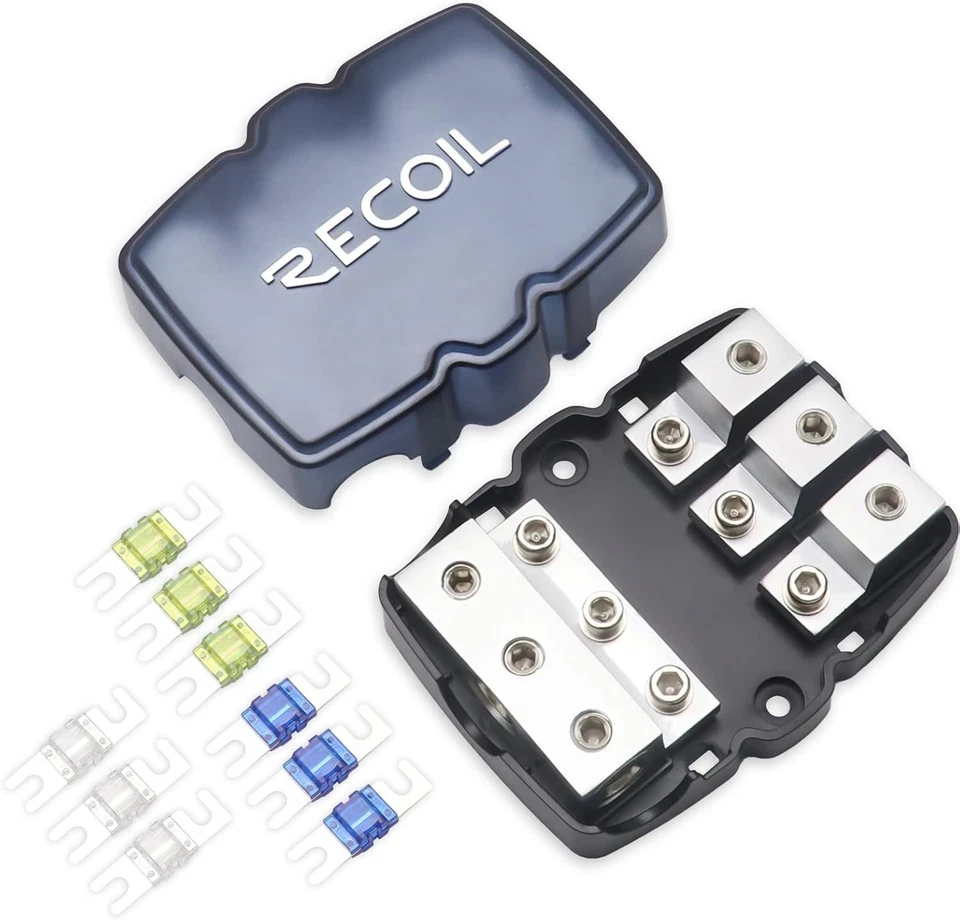 3-Way Mini-ANL Fused Distribution Block with Brass Construction & 60A/80A Fuses - Image 3 of 4