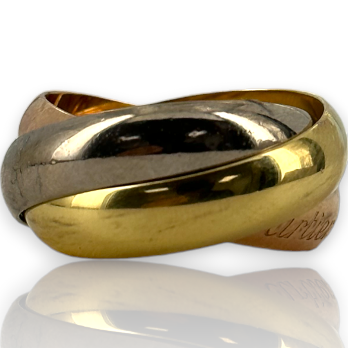 アクセサリー vintage trinity ring dead stock Vintage Trinity Ring, Cartier Style Trinity Ring, 18k Gold