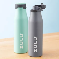 ZULU 26 oz. Stainless Insulated Water Bottle, 2 Pack (Color: Yucca/Grey)
