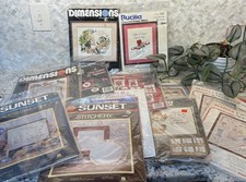 12 Vintage Sunset Bucilla Dimensions Counted Cross Stitch Needle Work Kits READ