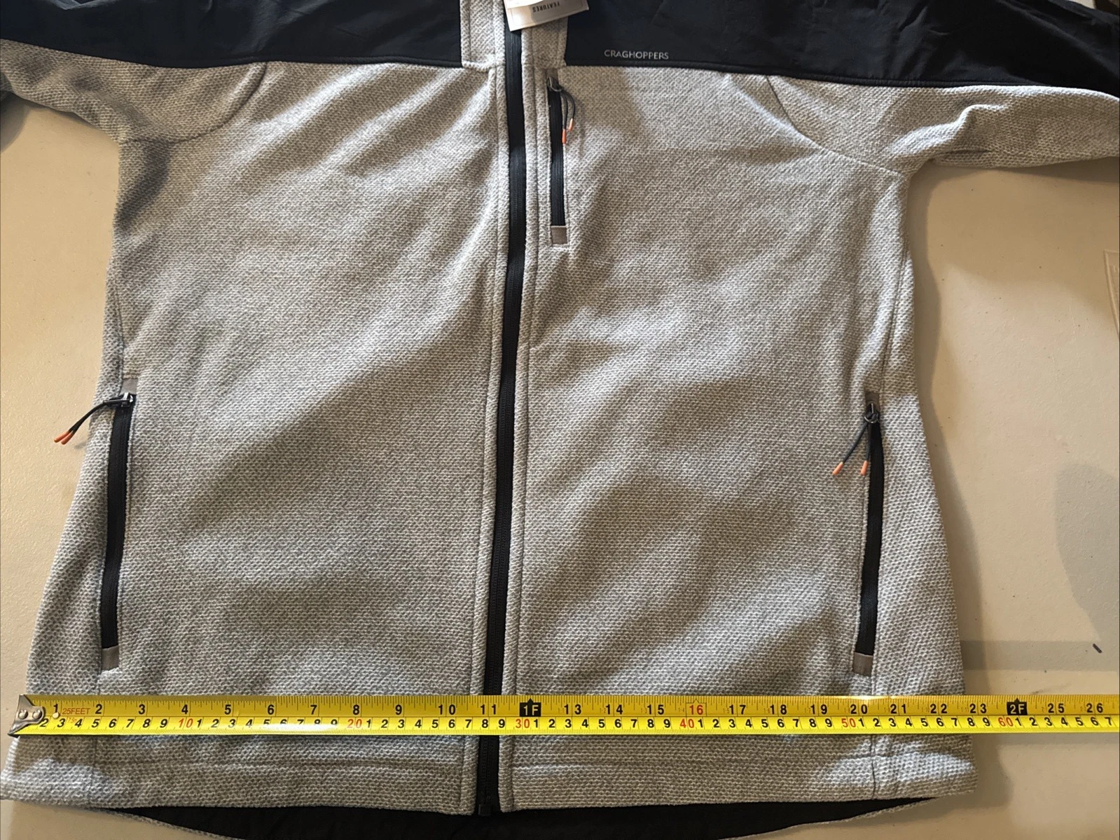Craghoppers Men's Abrigo Hooded Black /Cloud Grey Fleece Jacket XL fits like L image 12